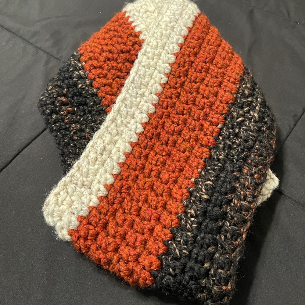 Handmade crochet infinity scarf